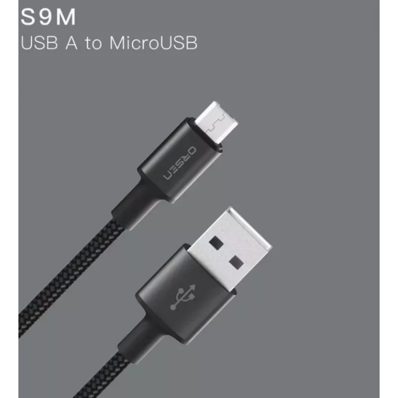 Kabel USB Orsen S9M A na Micro USB 2.1 A 1 m czarny