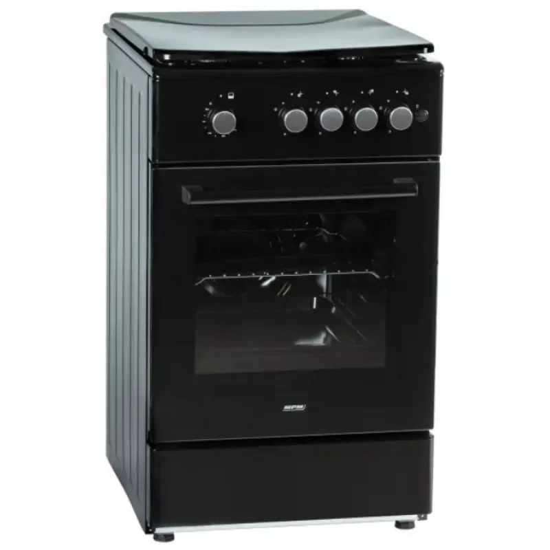Kuchenka gazowa MPM MPM-56-KGF-21/B — 4-palnikowa stal nierdzewna, piekarnik 54 L, sterowanie pokrętłami