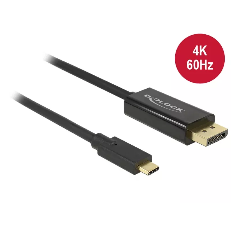 DeLOCK 85256 adapter kabla wideo 2 m USB Type-C DisplayPort Czarny