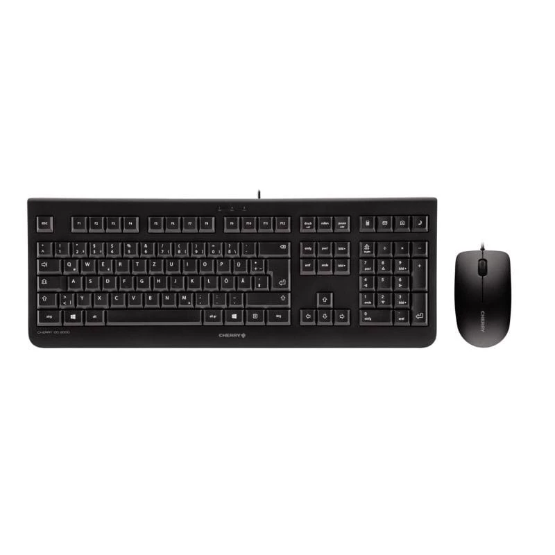 Zestaw klawiatura CHERRY DC 2000 z myszą, uniwersalny, USB, QWERTY, czeski, czarny