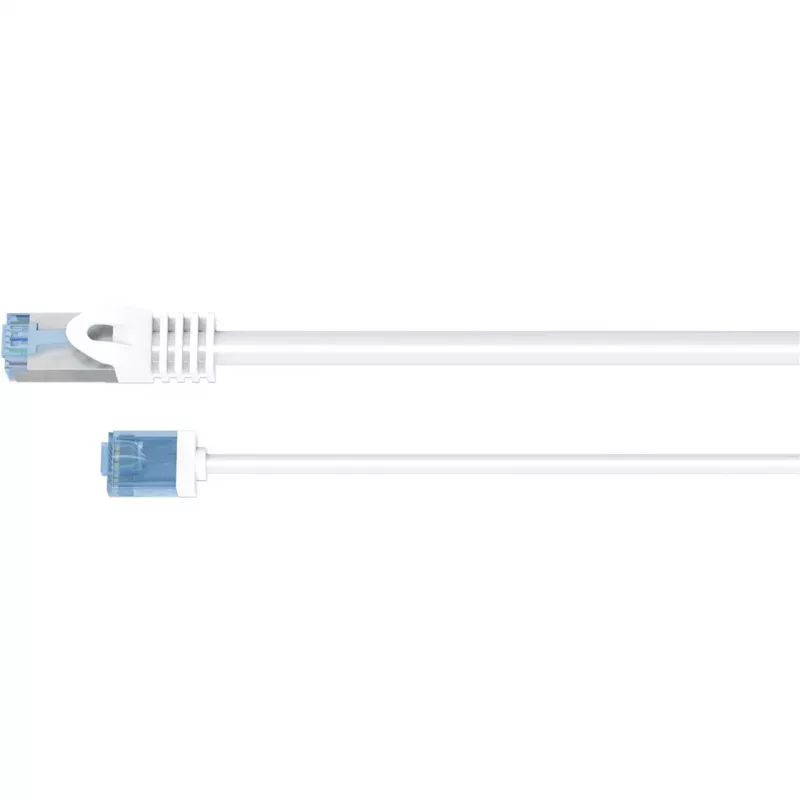 Goobay Ultra-Flexible CAT 6A kabel krosowy cienki U/UTP biały - extra-short plug (74288)