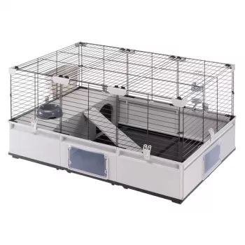 Klatka FERPLAST Modular 2 dla królika i świnki morskiej 109x72x56 cm, metal, szara, odstęp prętów 23 mm