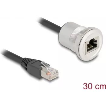 Kabel sieciowy DeLOCK 88187 0,3 m Cat5e S/UTP RJ-45 czarny srebrny