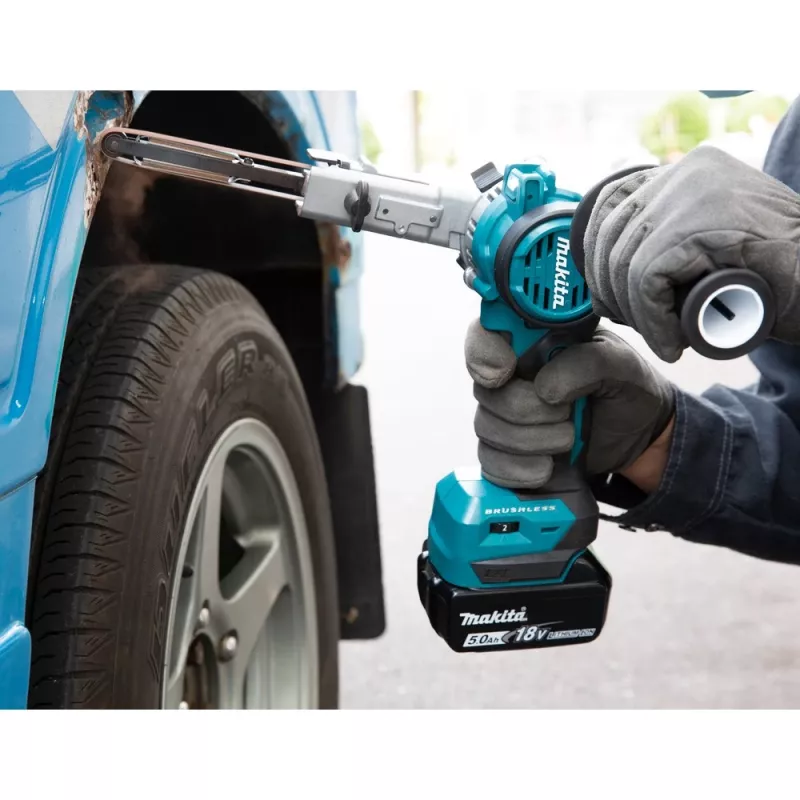 Szlifierka taśmowa Makita DBS180Z, czarno-niebieska