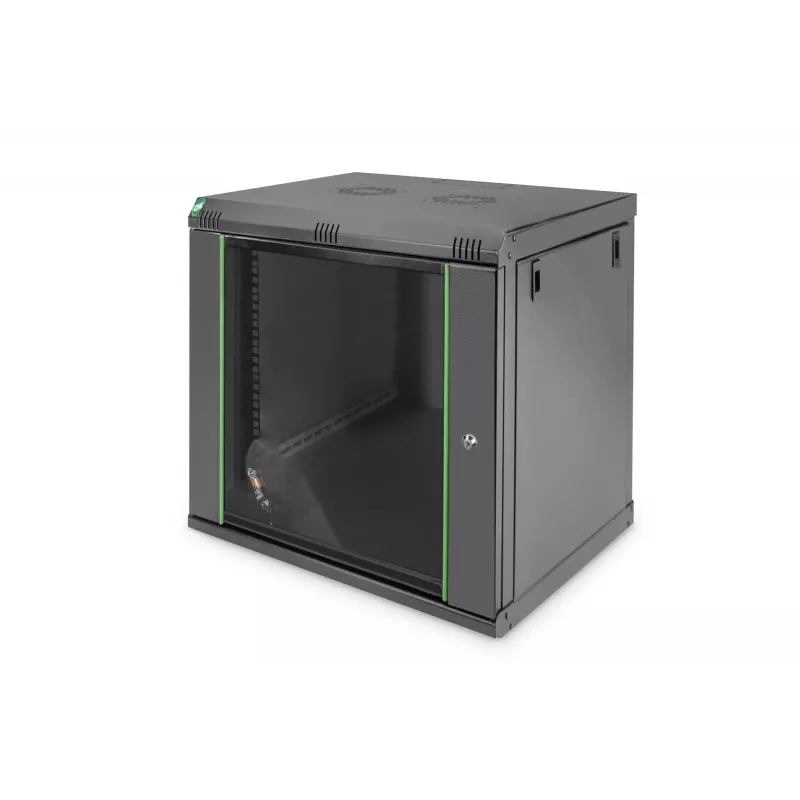 DIGITUS Dynamic Basic DN-19 16-U-EC-SW - Szafa - szafa sieciowa - odpowiednia do montażu na ścianie - Czarny, RAL 9005 - 12U - 48.3 cm (19)
