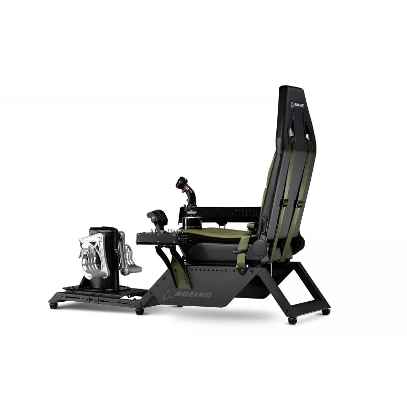 Fotel kokpitowy next level racing symulator lotu Boeing Military 396055 — dedykowany fotel do symulacji lotu kompatybilny z wolantami i pedałami