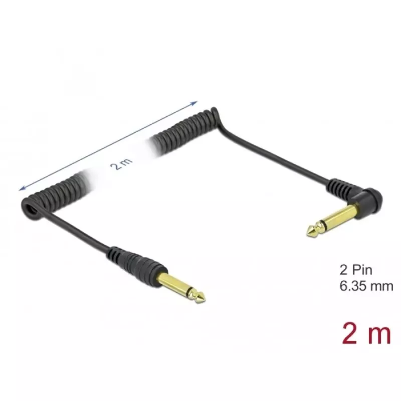 Kabel audio DeLOCK 85939 2m 6.35mm Czarny