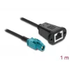 Kabel koncentryczny DELOCK 90700 — 1 m, HSD Z do RJ-45, czarny/niebieski
