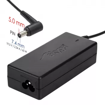 Zasilacz do laptopa Akyga AK-ND-05 19,5 V / 3,34 A, 65 W, wtyk 7,4 x 5,0 mm z pinem, do Dell