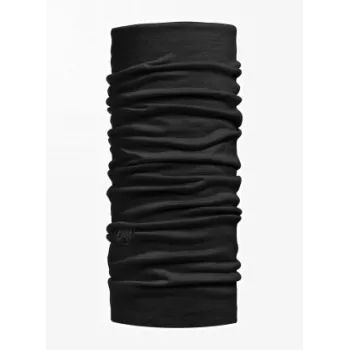 Buff 100637 Merino Lightweight chusta wielofunkcyjna, unisex, wełna merino, jednolity czarny