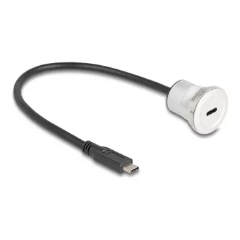 Kabel USB DeLOCK 88183 0.3m USB C czarno-srebrny