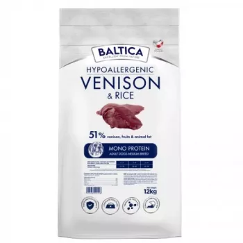 BALTICA Nutraceutic Hypoalergiczna dla ras średnich z jeleniem i ryżem - sucha karma dla psów - 12kg