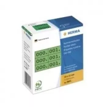 Naklejki z numerami HERMA potrójne numery samoprzylepne 10x22 mm zielono-czarne