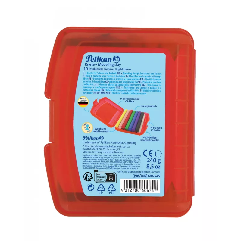 Masa plastyczna Pelikan Creaplast 240 g Wielokolorowa 14 szt.