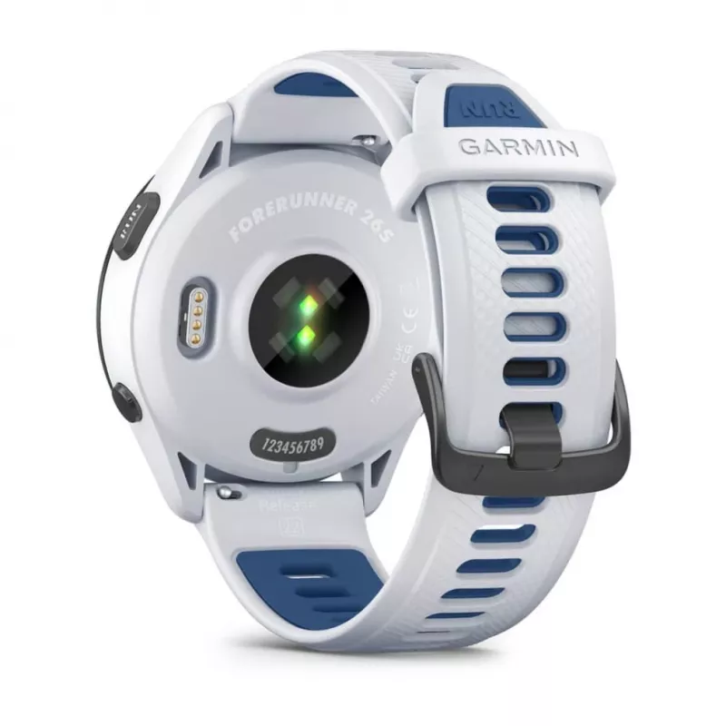 Smartwatch GARMIN Forerunner 265 — 46 mm obudowa GFRP, AMOLED 1,3 cala, GPS/GLONASS/Galileo, 15-dniowa bateria, 5 ATM, pasek silikonowy