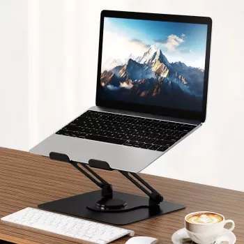 Stojak na laptopa MEDIA-TECH MT2662 — regulowana wysokość, składany, aluminiowy, do laptopów 10–17 cali