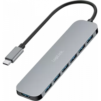 LogiLink USB-C Hub, 7-Ports, USB 3.2 Gen 1, 7x USB-A Alu. (UA0457)