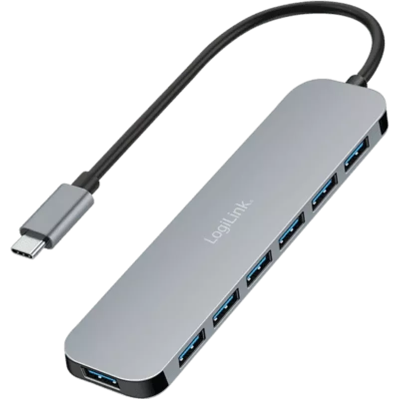 LogiLink USB-C Hub, 7-Ports, USB 3.2 Gen 1, 7x USB-A Alu. (UA0457)