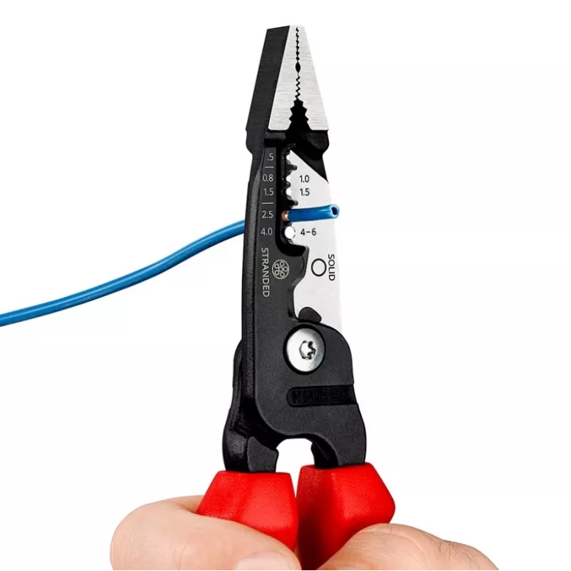 Knipex 13 72 200 ME ściągacz izolacji Czarny, Niebieski, Czerwony, Stal nierdzewna