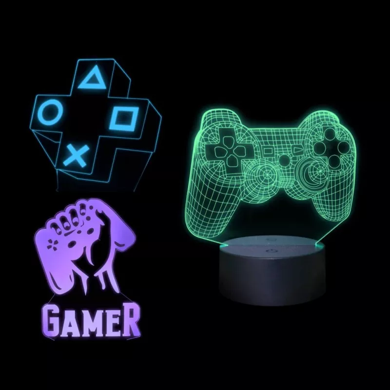 Lampa stołowa LED MANTA SNL122RGB RGB dekoracja świetlna 3D, zmieniająca kolory RGB, zasilana przez USB