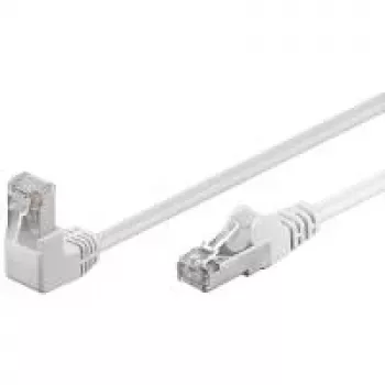 Wentronic Goobay CAT 5e kabel krosowy 1x 90° angled, F/UTP, biały, 0.25 m - CCA miedź Mix, 1x RJ45-Plug 90° (8P8C) (94176)