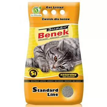 Zbrylający żwirek dla kota super benek Certech Super Benek Standard — granulki bentonitowe, 5 l, szybka absorbcja, eliminacja zapachów