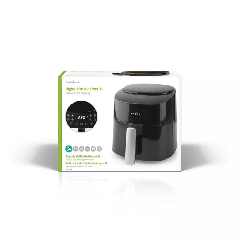 Frytkownica powietrzna Nedis KAAF160BK z pojedynczym koszykiem 4.2 L 1300 W Czarny