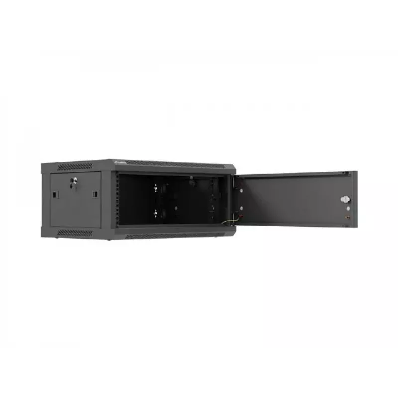 Wall-mount 19 inch rack cabinet LANBERG 4U 600x450 mm Czarny with metal door