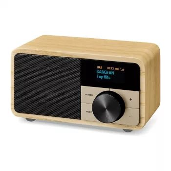 Radio stołowe Sangean DDR-7 Natural Wood FM AM Bluetooth, drewniana obudowa, tuner FM/AM, audio Bluetooth