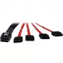 Inter-Tech - Kabel SATA/SAS - Serial ATA 150/300/600 - 4-ścieżkowy - 36 PIN 4iMini MultiLane na SATA - 1,0 m - Czerwony (88885301)