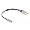 Delock - Headsetadapter - mini-phone stereo 3,5 mm 4-pole weiblich bis Stereo Mini-Klinkenstecker männlich - 27cm - Schwarz (66740)