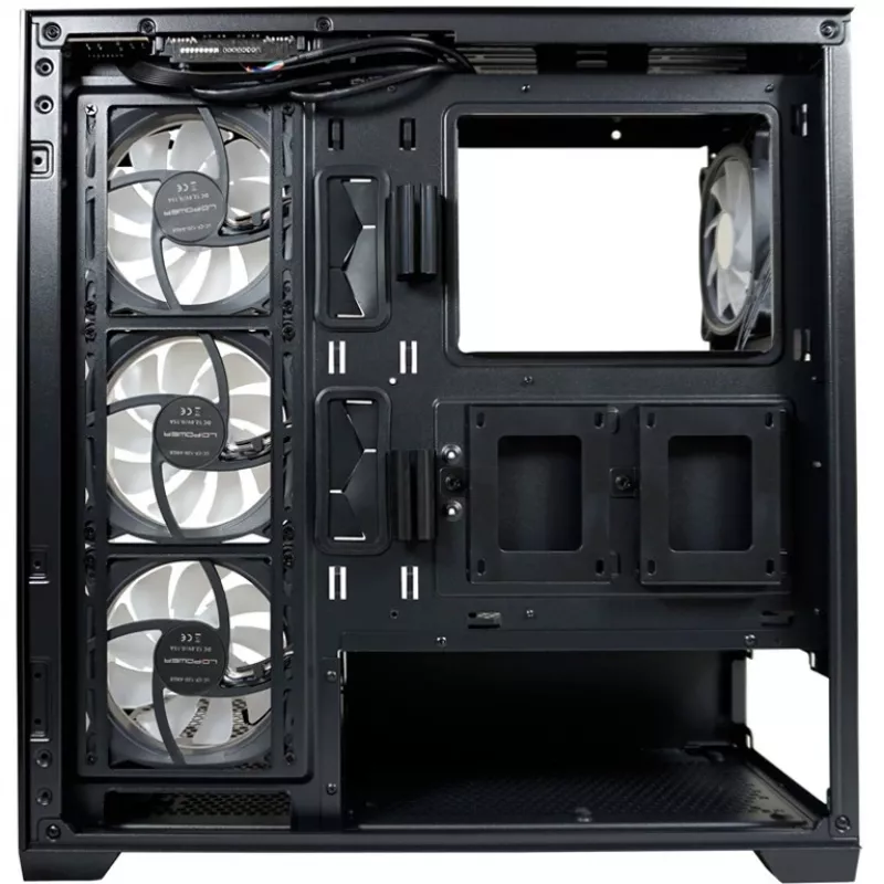 Obudowa LC-Power MidiTower 715B czarna USB3.2/Audio bez zasilacza SEAMLESS_X (LC-715B-ON)