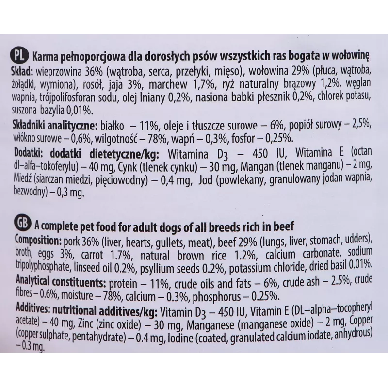 Dolina Noteci Premium mokra karma dla psów z wołowiną, 400 g