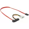 Delock - kabel SATA / SAS - SAS 12 Gbit/s - wewnętrzne zasilanie, 4-pin, wewnętrzny SAS, 29-pin (SFF-8482) do SATA (W) - 50 cm