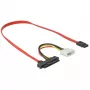 Delock - kabel SATA / SAS - SAS 12 Gbit/s - wewnętrzne zasilanie, 4-pin, wewnętrzny SAS, 29-pin (SFF-8482) do SATA (W) - 50 cm