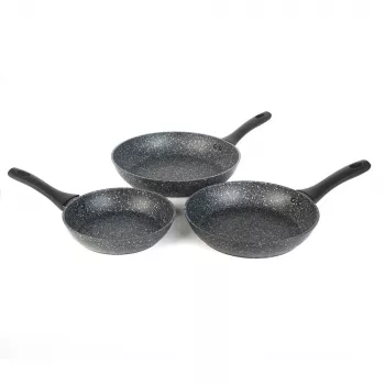 Zestaw patelni Salter BW06235S1BRMFOB — 3-częściowe patelnie z powłoką nieprzywierającą 20/24/28 cm
