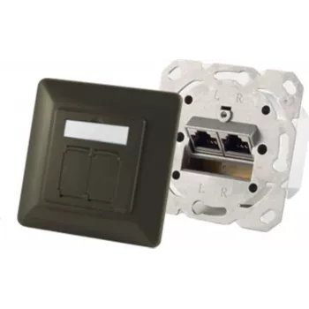 Gniazdo natynkowe ShiverPeaks S/CONN 74280-A — 2×RJ-45, Cat6a, 500 MHz, obudowa metalowa, antracyt