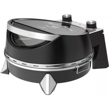 Elektryczny piec do pizzy SIMFER MKE0-P — 1100 W, 80–300°C, 30-minutowy timer, wyjmowany kamień do pizzy 33 cm, czarny