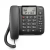 Telefon analogowy Gigaset DL380 z identyfikacją rozmówcy, słuchawka przewodowa, czarny