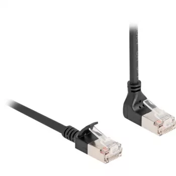 Kabel sieciowy DeLOCK RJ45 Cat.6A S/FTP cienki 90° 3 m Czarny