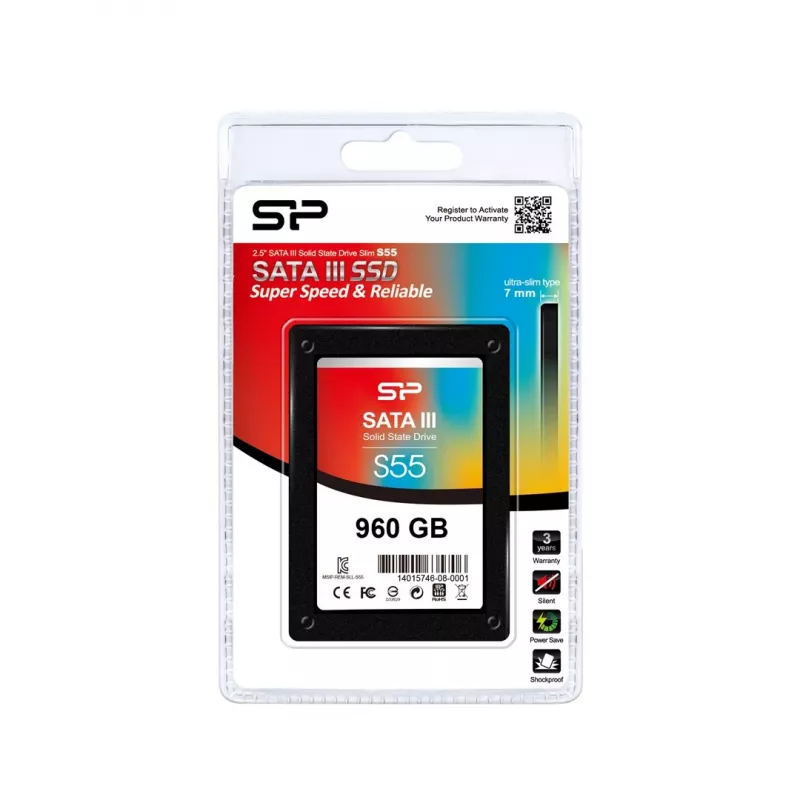 Dysk SSD 2,5 cala SATA III Silicon Power 960 GB — 6 Gbit/s, TRIM, S.M.A.R.T., 7 mm