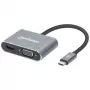 Manhattan Stacja dokująca / hub USB-C, porty (x4): HDMI, USB-A, USB-C i VGA, z Power Delivery (PD) 87 W - wymaga zewnętrznej ładowarki USB-C (nie dołączono). Zasilanie przez USB (nie wymaga zewnętrznego zasilacza), gdy PD nie jest używane, aluminium
