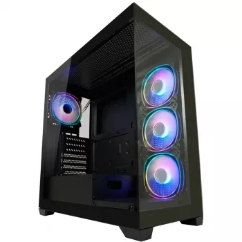 Obudowa LC-Power MidiTower 715B czarna USB3.2/Audio bez zasilacza SEAMLESS_X (LC-715B-ON)