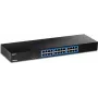 TRENDnet 24-portowy przełącznik Gigabit, TEG-S25, 24 porty Gigabit RJ-45, przepustowość 48 Gbps, konstrukcja bez wentylatora, obudowa metalowa, zasilacz wewnętrzny