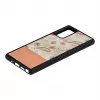 Etui Man and Wood na Samsung Galaxy Note 20 — Różowy Kwiat na Czarnym