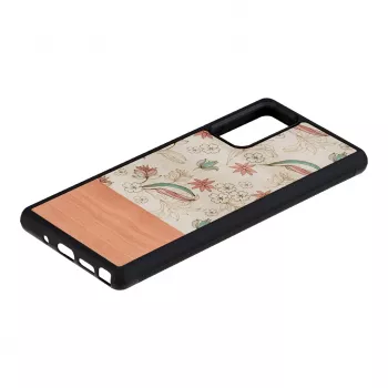 Etui Man and Wood na Samsung Galaxy Note 20 — Różowy Kwiat na Czarnym