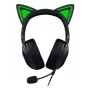 Kraken Kitty V2 – Czarny, Zestaw słuchawkowy do gier, Kocie uszy, Oświetlenie reagujące na stream, Mikrofon kardioidalny HyperClear, 40-milimetrowe przetworniki TriForce, Wbudowany w nauszniki mikrofon, Razer Chroma RGB (uszy i nauszniki), Dźwięk przestrz