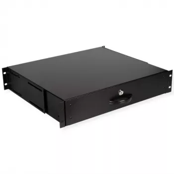 19-calowa zamykana szuflada montowana w szafie rack 2U ROLINE, tworzywo ABS, 2 HE