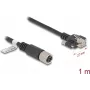 Kabel sieciowy DeLOCK M12 X-kodowany 8-pinowy żeński do wtyku RJ45 Kat.6A 1 m czarny