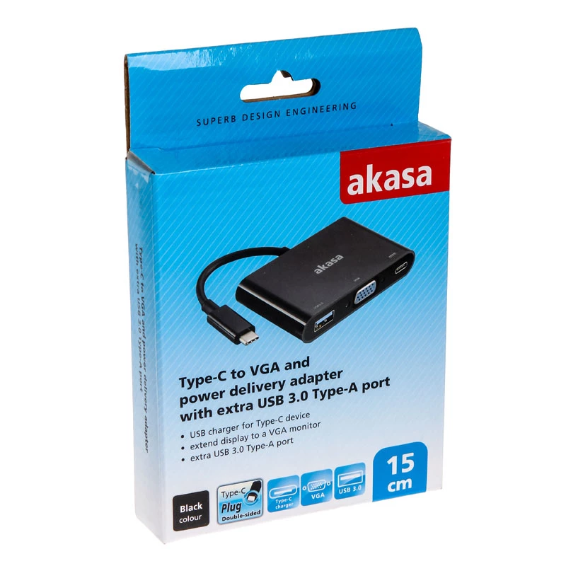 Adapter Type-C do VGA Akasa AK-CBCA02-15BK